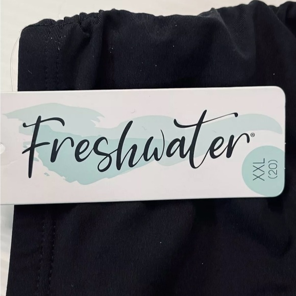 Freshwater Side-Tie Ruched Skirtini Womens Plus Sz 3X Black Swim Skirt NWT - Picture 8 of 15